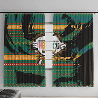 Rooting For Every HBCU Window Curtain Pan African Kente Pattern - History And Knowledge Torch