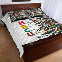 Historically Black Colleges Universities HBCU Quilt Bed Set Pan African Colors Tribal Pattern Typography