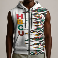 Historically Black Colleges Universities HBCU Sleeveless Zip Hoodie Pan African Colors Tribal Pattern Typography