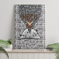 HBCU Black History Legacy Canvas Wall Art Word Cloud African Shield Knowledge Book