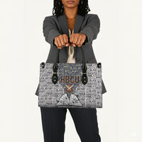 HBCU Black History Legacy Leather Bag Word Cloud African Shield Knowledge Book