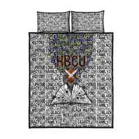 HBCU Black History Legacy Quilt Bed Set Word Cloud African Shield Knowledge Book