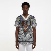 HBCU Black History Legacy Scrub Top Word Cloud African Shield Knowledge Book