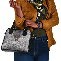 HBCU Black History Legacy Shoulder Handbag Word Cloud African Shield Knowledge Book