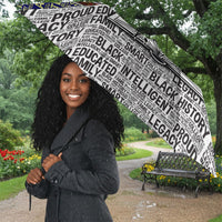 HBCU Black History Legacy Umbrella Word Cloud African Shield Knowledge Book