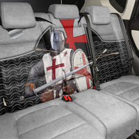 Knights Templar Warrior Red Cross Back Car Seat Cover Crusader Knight In Chainmail Armor With Shield And Sword Art