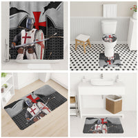 Knights Templar Warrior Red Cross Bathroom Set Crusader Knight In Chainmail Armor With Shield And Sword Art