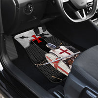 Knights Templar Warrior Red Cross Car Mats Crusader Knight In Chainmail Armor With Shield And Sword Art