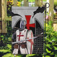Knights Templar Warrior Red Cross Garden Flag Crusader Knight In Chainmail Armor With Shield And Sword Art