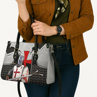 Knights Templar Warrior Red Cross Leather Bag Crusader Knight In Chainmail Armor With Shield And Sword Art