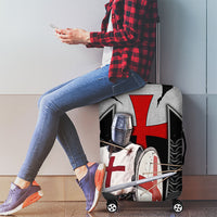 Knights Templar Warrior Red Cross Luggage Cover Crusader Knight In Chainmail Armor With Shield And Sword Art