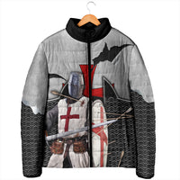 Knights Templar Warrior Red Cross Padded Jacket Crusader Knight In Chainmail Armor With Shield And Sword Art