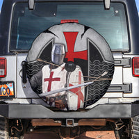Knights Templar Warrior Red Cross Spare Tire Cover Crusader Knight In Chainmail Armor With Shield And Sword Art