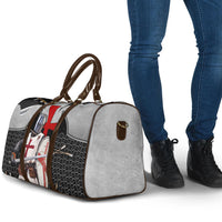 Knights Templar Warrior Red Cross Travel Bag Crusader Knight In Chainmail Armor With Shield And Sword Art