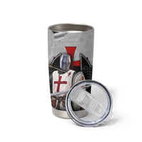 Knights Templar Warrior Red Cross Tumbler Cup Crusader Knight In Chainmail Armor With Shield And Sword Art
