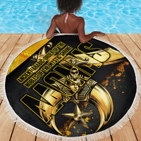 Nobles Shriners Pharaoh Beach Blanket Egyptian Pharaoh King Tut Art With Gold Scimitar Emblem
