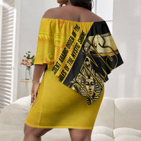 Nobles Shriners Pharaoh Off Shoulder Short Dress Egyptian Pharaoh King Tut Art With Gold Scimitar Emblem