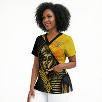 Nobles Shriners Pharaoh Scrub Top Egyptian Pharaoh King Tut Art With Gold Scimitar Emblem