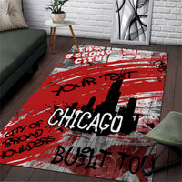 Personalized Chicago City Skyline Area Rug Urban Graffiti Street Art - Second City Windy City