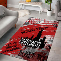Personalized Chicago City Skyline Area Rug Urban Graffiti Street Art - Second City Windy City