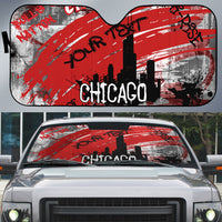 Personalized Chicago City Skyline Auto Sun Shade Urban Graffiti Street Art - Second City Windy City