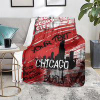 Personalized Chicago City Skyline Blanket Urban Graffiti Street Art - Second City Windy City