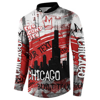 Personalized Chicago City Skyline Button Sweatshirt Urban Graffiti Street Art - Second City Windy City
