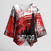 Personalized Chicago City Skyline Kimono Sleeve Blouse Urban Graffiti Street Art - Second City Windy City