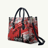 Personalized Chicago City Skyline Leather Bag Urban Graffiti Street Art - Second City Windy City