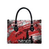 Personalized Chicago City Skyline Leather Bag Urban Graffiti Street Art - Second City Windy City