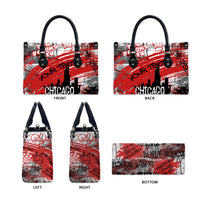 Personalized Chicago City Skyline Leather Bag Urban Graffiti Street Art - Second City Windy City
