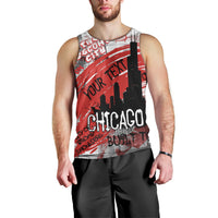 Personalized Chicago City Skyline Men Tank Top Urban Graffiti Street Art - Second City Windy City