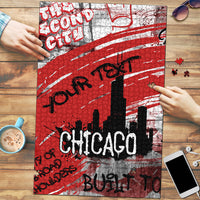 Personalized Chicago City Skyline Puzzle Urban Graffiti Street Art - Second City Windy City