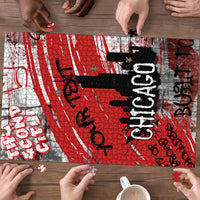 Personalized Chicago City Skyline Puzzle Urban Graffiti Street Art - Second City Windy City