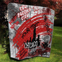 Personalized Chicago City Skyline Quilt Urban Graffiti Street Art - Second City Windy City