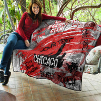 Personalized Chicago City Skyline Quilt Urban Graffiti Street Art - Second City Windy City
