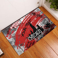 Personalized Chicago City Skyline Rubber Doormat Urban Graffiti Street Art - Second City Windy City