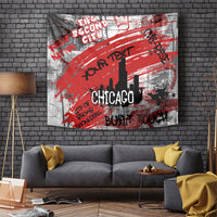 Personalized Chicago City Skyline Tapestry Urban Graffiti Street Art - Second City Windy City