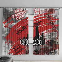 Personalized Chicago City Skyline Window Curtain Urban Graffiti Street Art - Second City Windy City