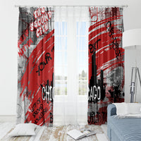 Personalized Chicago City Skyline Window Curtain Urban Graffiti Street Art - Second City Windy City