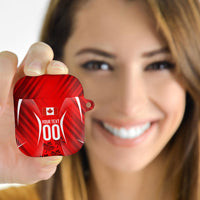 Personalized Canada Soccer Moose Goal AirPods Case Red Maple Leaf Football Mascot