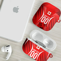 Personalized Canada Soccer Moose Goal AirPods Case Red Maple Leaf Football Mascot
