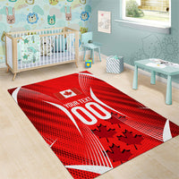 Personalized Canada Soccer Moose Goal Area Rug Red Maple Leaf Football Mascot