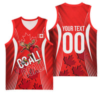 Personalized Canada Soccer Moose Goal Basketball Jersey Red Maple Leaf Football Mascot