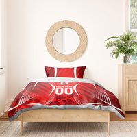 Personalized Canada Soccer Moose Goal Bedding Set Red Maple Leaf Football Mascot