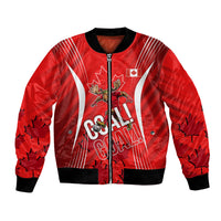 Personalized Canada Soccer Moose Goal Bomber Jacket Red Maple Leaf Football Mascot