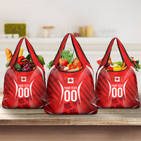 Personalized Canada Soccer Moose Goal Grocery Bag Red Maple Leaf Football Mascot