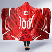 Personalized Canada Soccer Moose Goal Hooded Blanket Red Maple Leaf Football Mascot