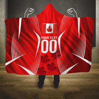 Personalized Canada Soccer Moose Goal Hooded Blanket Red Maple Leaf Football Mascot