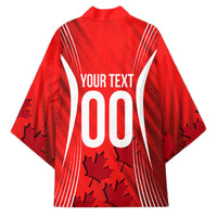 Personalized Canada Soccer Moose Goal Kimono Red Maple Leaf Football Mascot